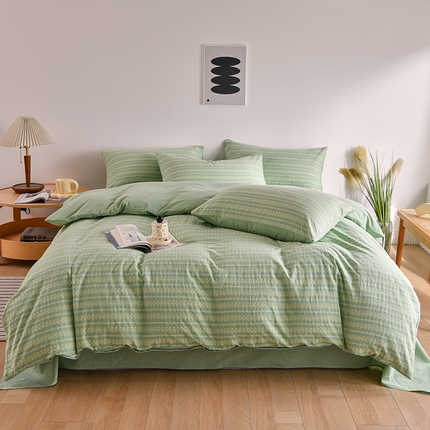 91家纺网 家纺一手货源 找家纺 （总）21度C 2023新款提花水洗棉四件套