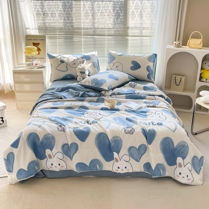 91家纺网 家纺一手货源 找家纺 （总）沐辰家居 2023新款亲肤水洗棉小花边夏被