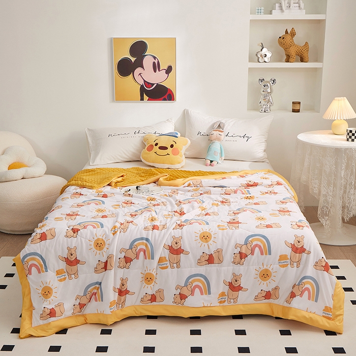 91家纺网 家纺一手货源 找家纺 （总）一米阳光 2023新款凉感丝豆豆款包边夏被