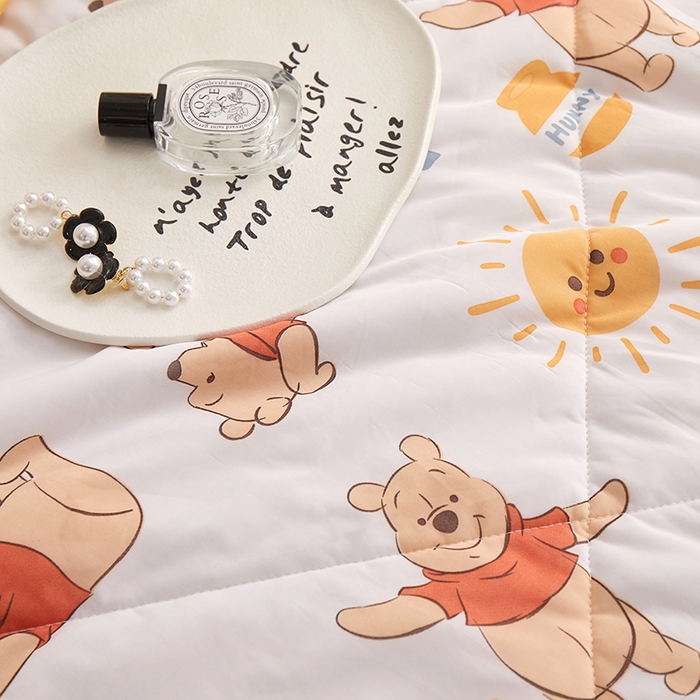 91家纺网 家纺一手货源 找家纺 一米阳光 2023新款凉感丝豆豆款包边夏被 彩虹维尼