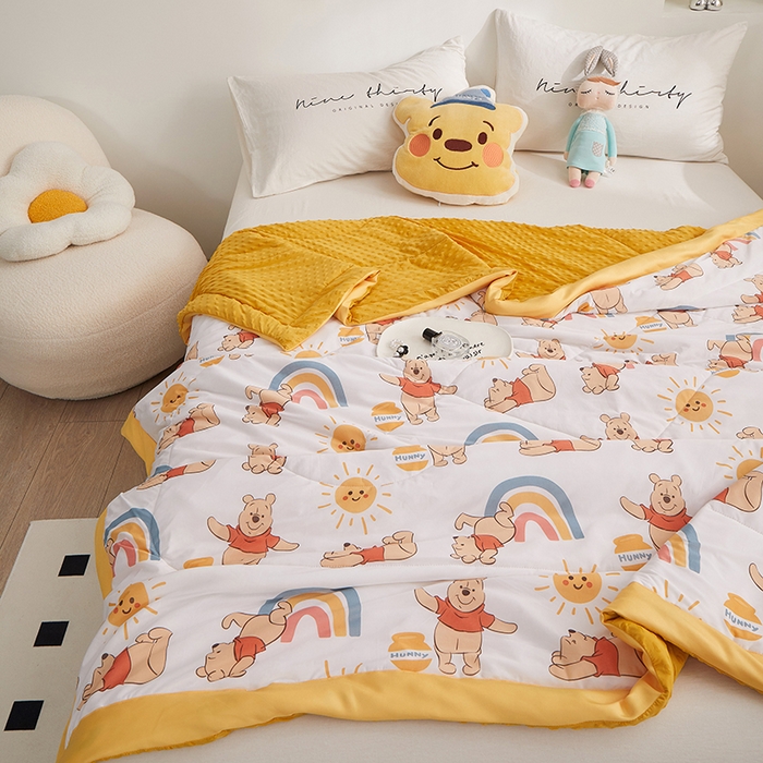 91家纺网 家纺一手货源 找家纺 （总）一米阳光 2023新款凉感丝豆豆款包边夏被