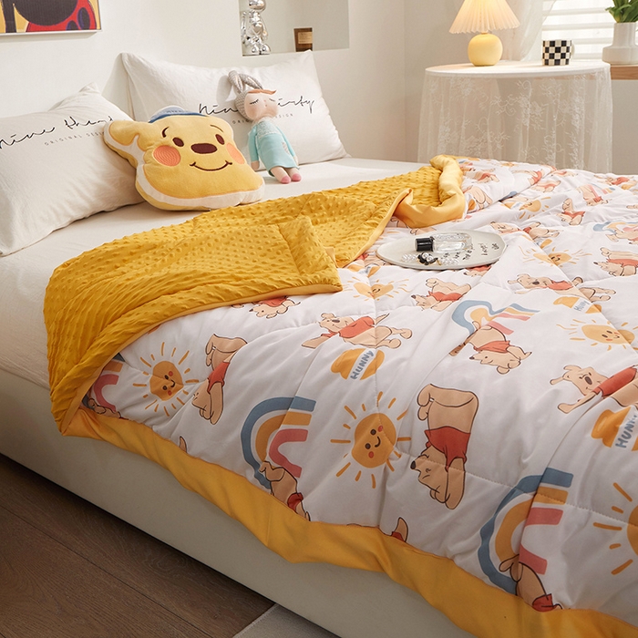 91家纺网 家纺一手货源 找家纺 （总）一米阳光 2023新款凉感丝豆豆款包边夏被