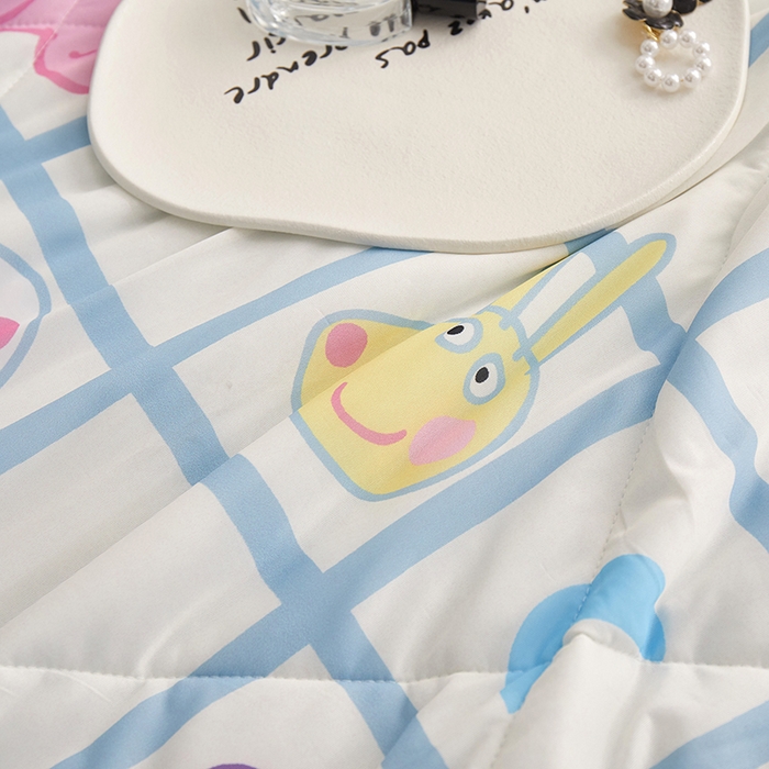 91家纺网 家纺一手货源 找家纺 一米阳光 2023新款凉感丝豆豆款包边夏被 格子乔治