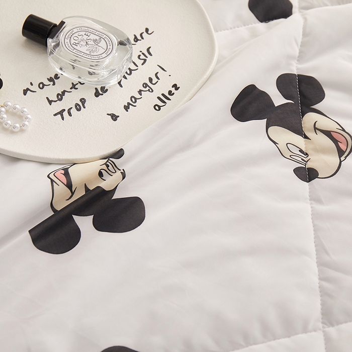 91家纺网 家纺一手货源 找家纺 一米阳光 2023新款凉感丝豆豆款包边夏被 米奇头