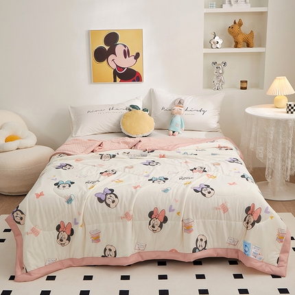 一米阳光 2023新款凉感丝豆豆款包边夏被 俏皮米妮