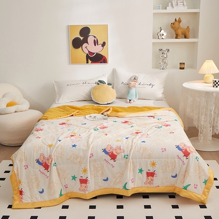 91家纺网 家纺一手货源 找家纺 （总）一米阳光 2023新款凉感丝豆豆款包边夏被