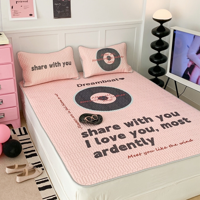 91家纺网 家纺一手货源 找家纺 昔可2023新款ins简约风乳胶凉席 黑粉播放器