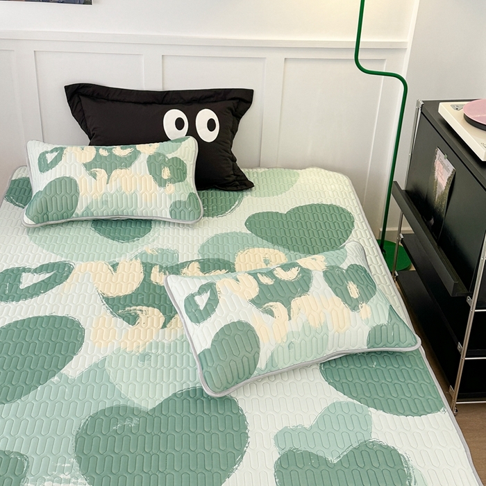 91家纺网 家纺一手货源 找家纺 昔可2023新款ins简约风乳胶凉席 蓝色字母