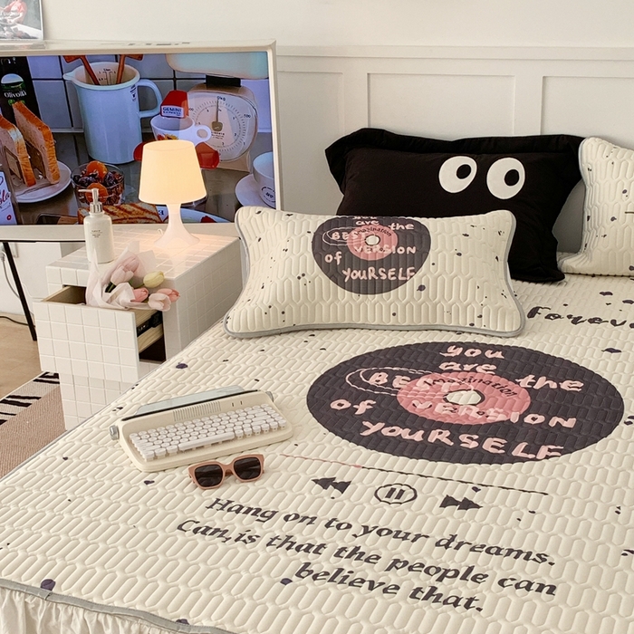 91家纺网 家纺一手货源 找家纺 昔可2023新款ins简约风乳胶凉席 泼墨播放器