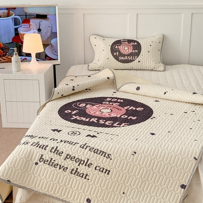 91家纺网 家纺一手货源 找家纺 昔可2023新款ins简约风乳胶凉席 泼墨播放器