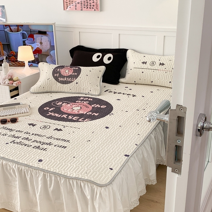 91家纺网 家纺一手货源 找家纺 昔可2023新款ins简约风乳胶凉席 泼墨播放器