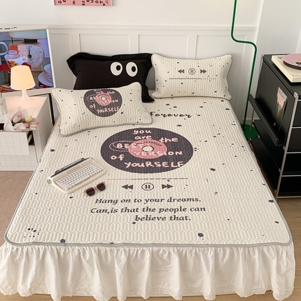 昔可2023新款ins简约风乳胶凉席 泼墨播放器