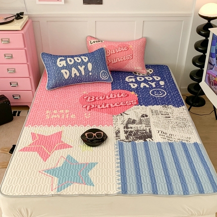 昔可2023新款ins简约风乳胶凉席 英伦画报