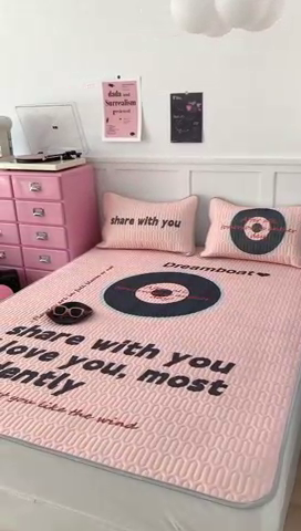 91家纺网 家纺一手货源 找家纺 昔可2023新款ins简约风乳胶凉席 黑粉播放器