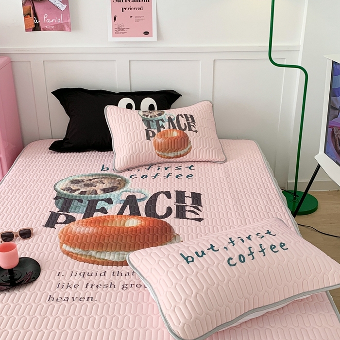 91家纺网 家纺一手货源 找家纺 昔可家纺2023新款ins创意风乳胶凉席 贝果早餐