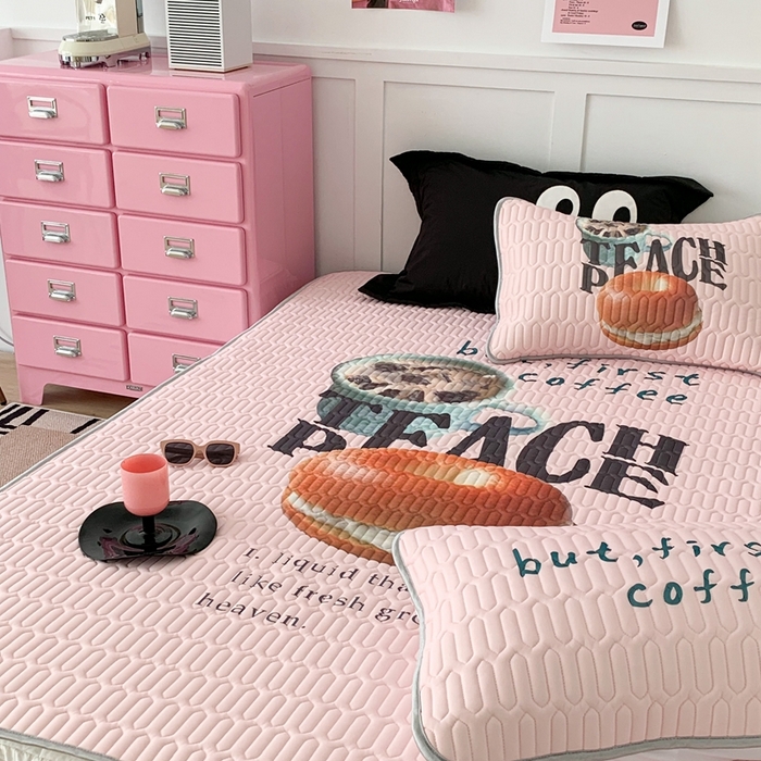 91家纺网 家纺一手货源 找家纺 昔可家纺2023新款ins创意风乳胶凉席 贝果早餐