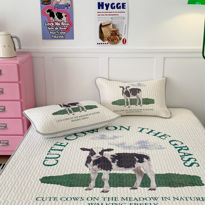 91家纺网 家纺一手货源 找家纺 昔可家纺2023新款ins创意风乳胶凉席 ins奶牛