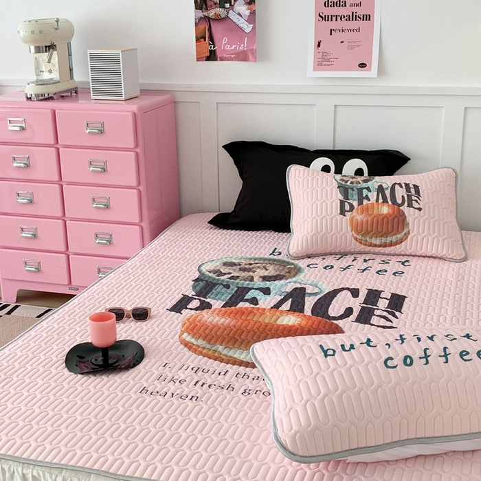 91家纺网 家纺一手货源 找家纺 昔可家纺2023新款ins创意风乳胶凉席 贝果早餐