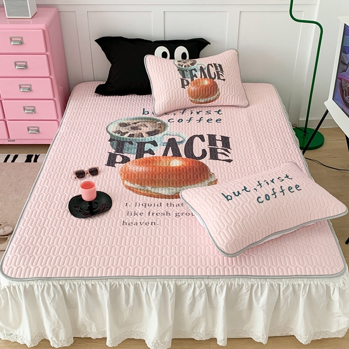 91家纺网 家纺一手货源 找家纺 昔可家纺2023新款ins创意风乳胶凉席 贝果早餐