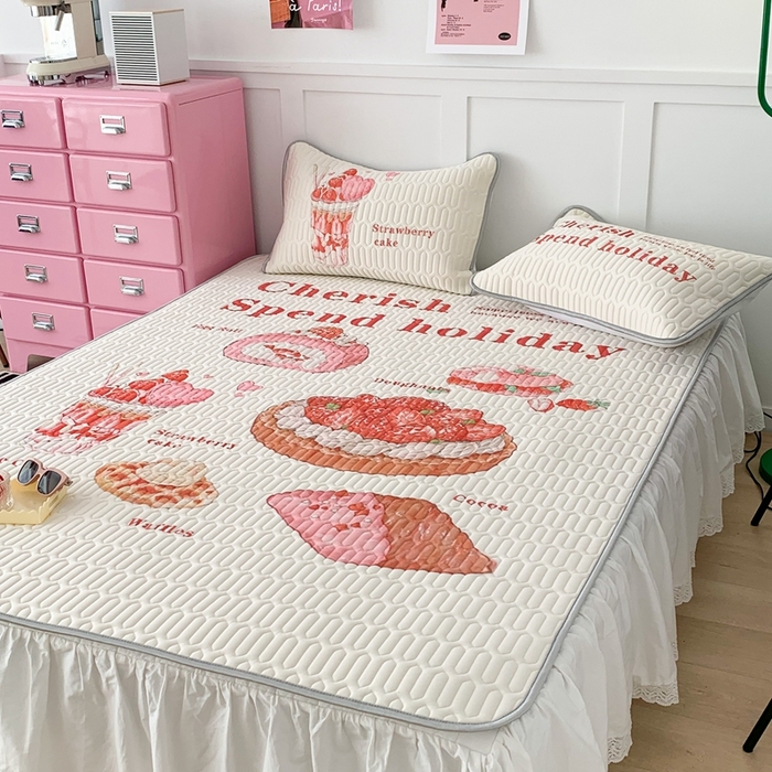 91家纺网 家纺一手货源 找家纺 昔可家纺2023新款ins创意风乳胶凉席 草莓派