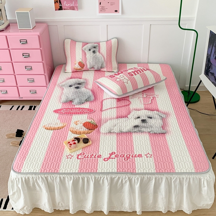 91家纺网 家纺一手货源 找家纺 昔可家纺2023新款ins创意风乳胶凉席 粉条狗狗