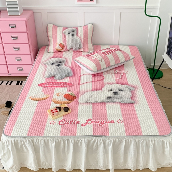 91家纺网 家纺一手货源 找家纺 昔可家纺2023新款ins创意风乳胶凉席 粉条狗狗