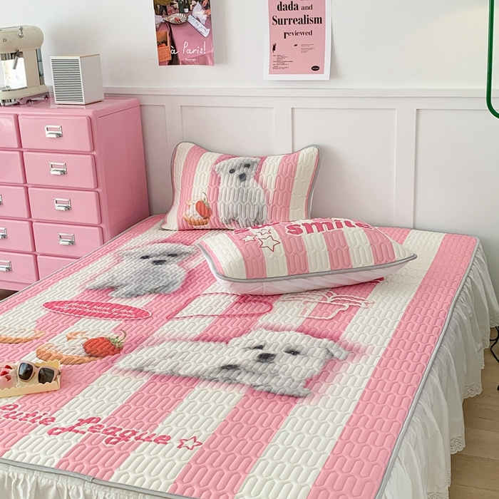 91家纺网 家纺一手货源 找家纺 昔可家纺2023新款ins创意风乳胶凉席 粉条狗狗