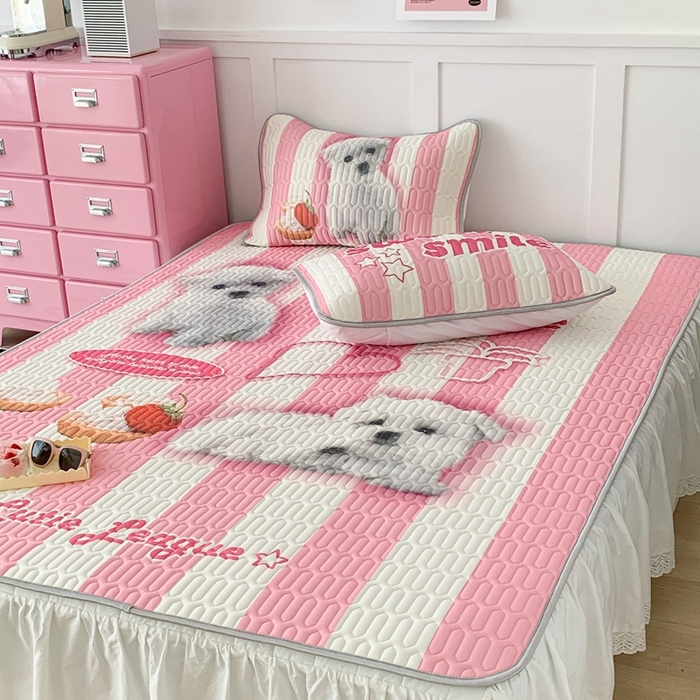 91家纺网 家纺一手货源 找家纺 昔可家纺2023新款ins创意风乳胶凉席 粉条狗狗