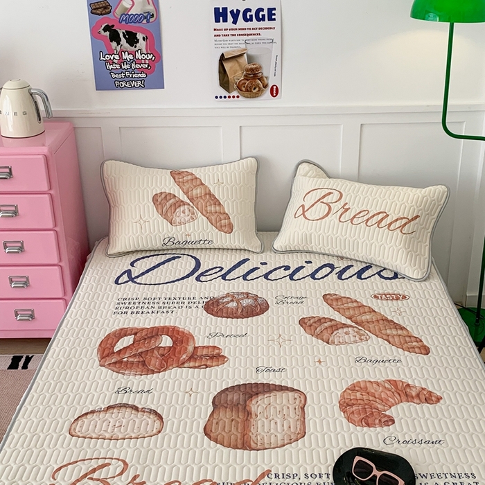 91家纺网 家纺一手货源 找家纺 昔可家纺2023新款ins创意风乳胶凉席 黄油面包集