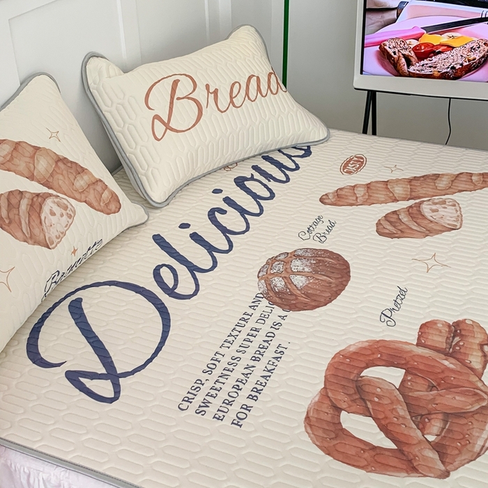 91家纺网 家纺一手货源 找家纺 昔可家纺2023新款ins创意风乳胶凉席 黄油面包集