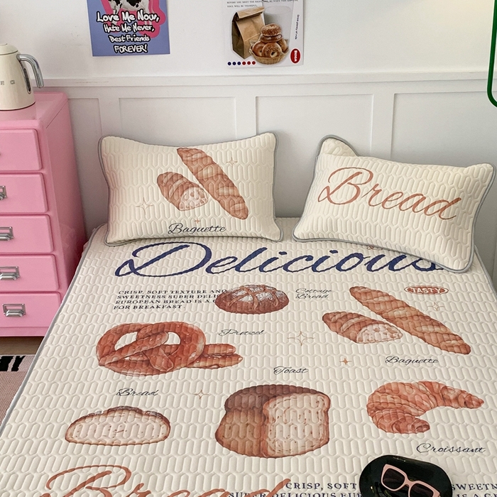 91家纺网 家纺一手货源 找家纺 昔可家纺2023新款ins创意风乳胶凉席 黄油面包集