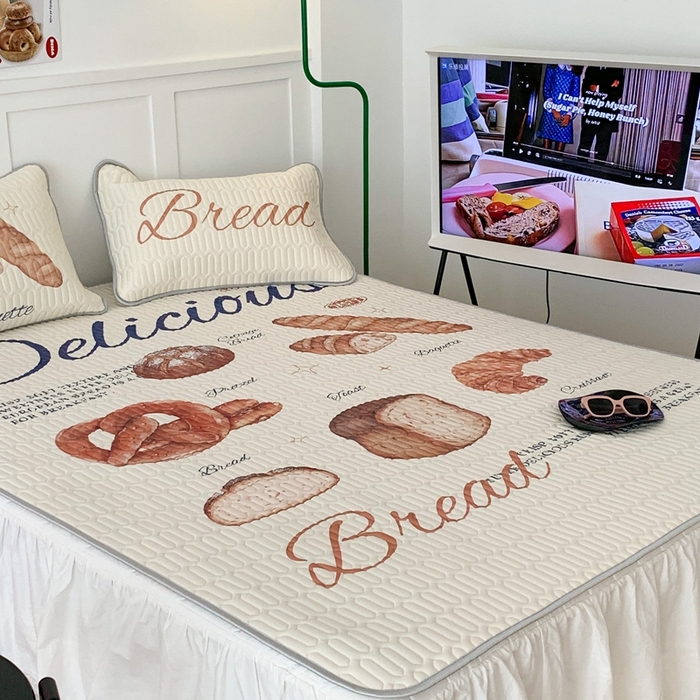 91家纺网 家纺一手货源 找家纺 昔可家纺2023新款ins创意风乳胶凉席 黄油面包集