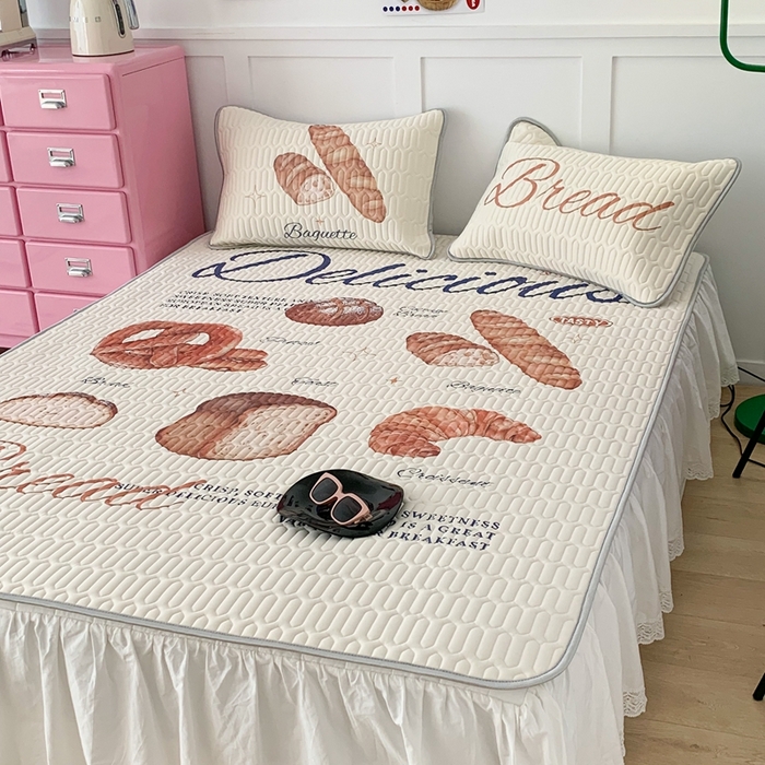 91家纺网 家纺一手货源 找家纺 昔可家纺2023新款ins创意风乳胶凉席 黄油面包集