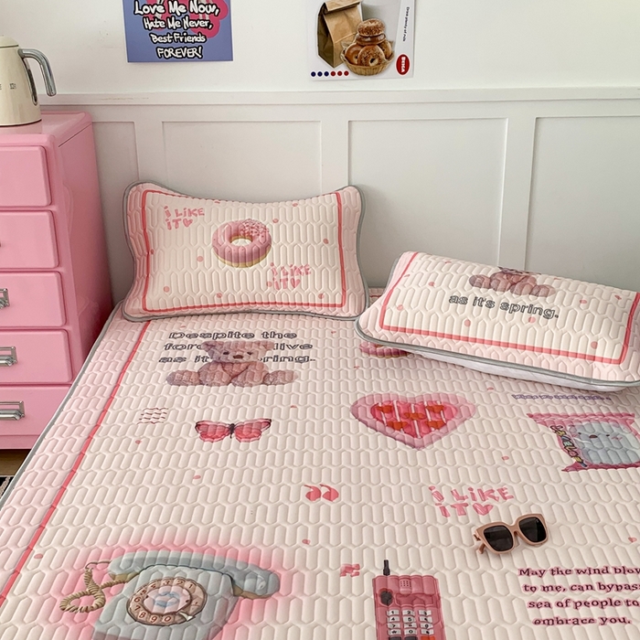 91家纺网 家纺一手货源 找家纺 昔可家纺2023新款ins创意风乳胶凉席 甜甜复古机