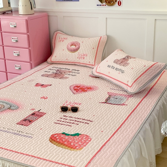 91家纺网 家纺一手货源 找家纺 昔可家纺2023新款ins创意风乳胶凉席 甜甜复古机