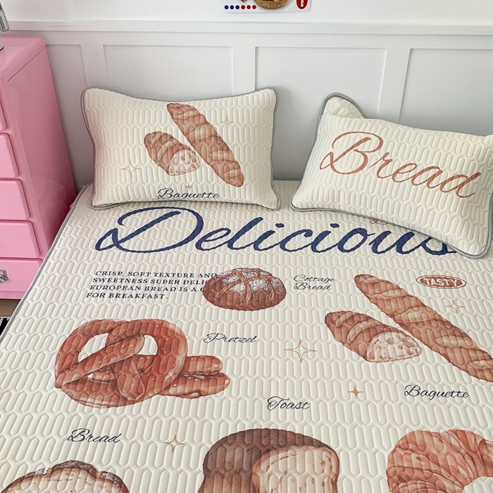 91家纺网 家纺一手货源 找家纺 昔可家纺2023新款ins创意风乳胶凉席 黄油面包集