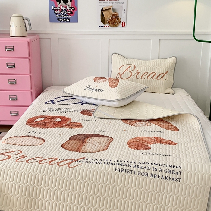 91家纺网 家纺一手货源 找家纺 昔可家纺2023新款ins创意风乳胶凉席 黄油面包集