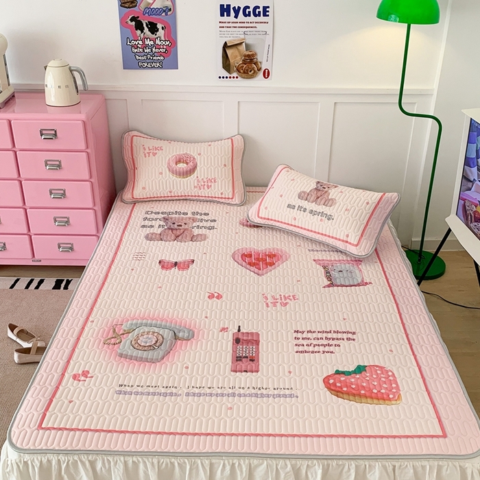 91家纺网 家纺一手货源 找家纺 昔可家纺2023新款ins创意风乳胶凉席 甜甜复古机