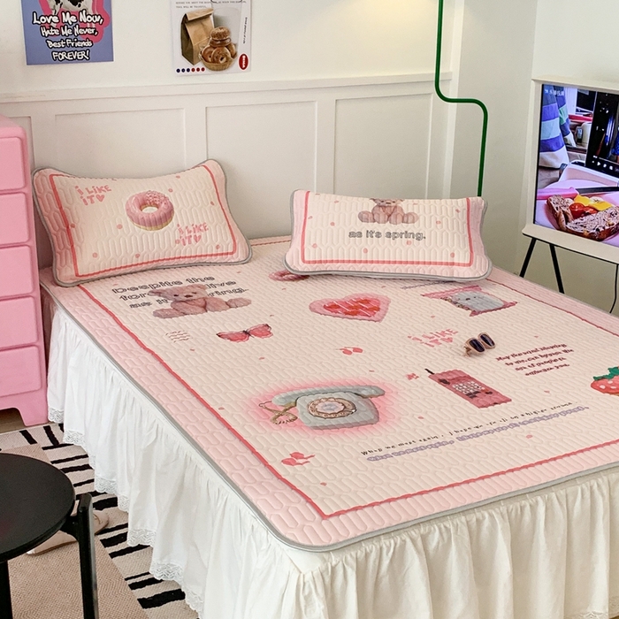 91家纺网 家纺一手货源 找家纺 昔可家纺2023新款ins创意风乳胶凉席 甜甜复古机