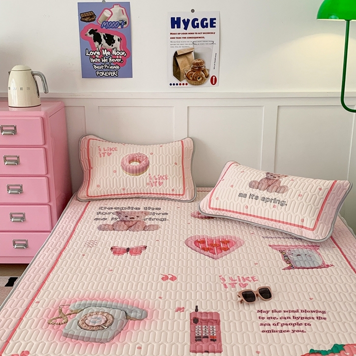 91家纺网 家纺一手货源 找家纺 昔可家纺2023新款ins创意风乳胶凉席 甜甜复古机