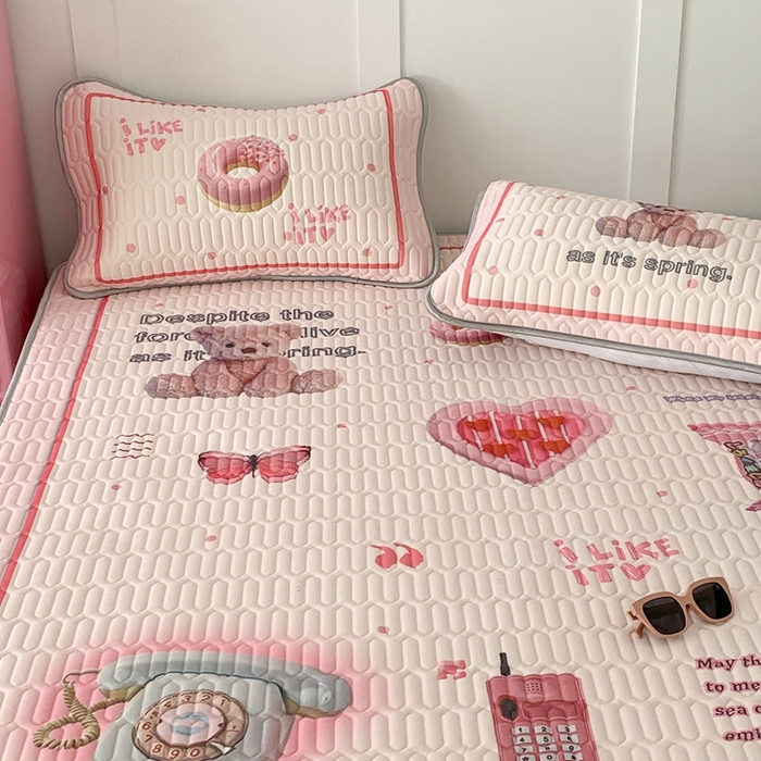 91家纺网 家纺一手货源 找家纺 昔可家纺2023新款ins创意风乳胶凉席 甜甜复古机