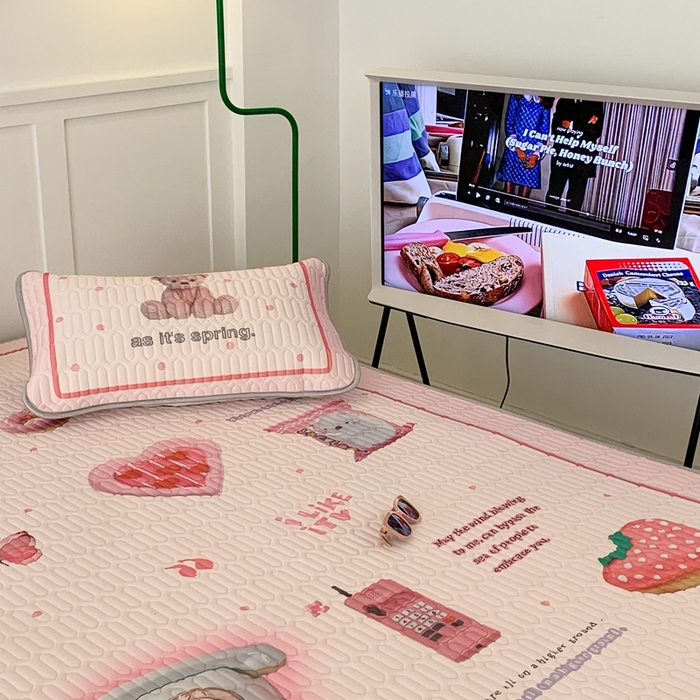 91家纺网 家纺一手货源 找家纺 昔可家纺2023新款ins创意风乳胶凉席 甜甜复古机