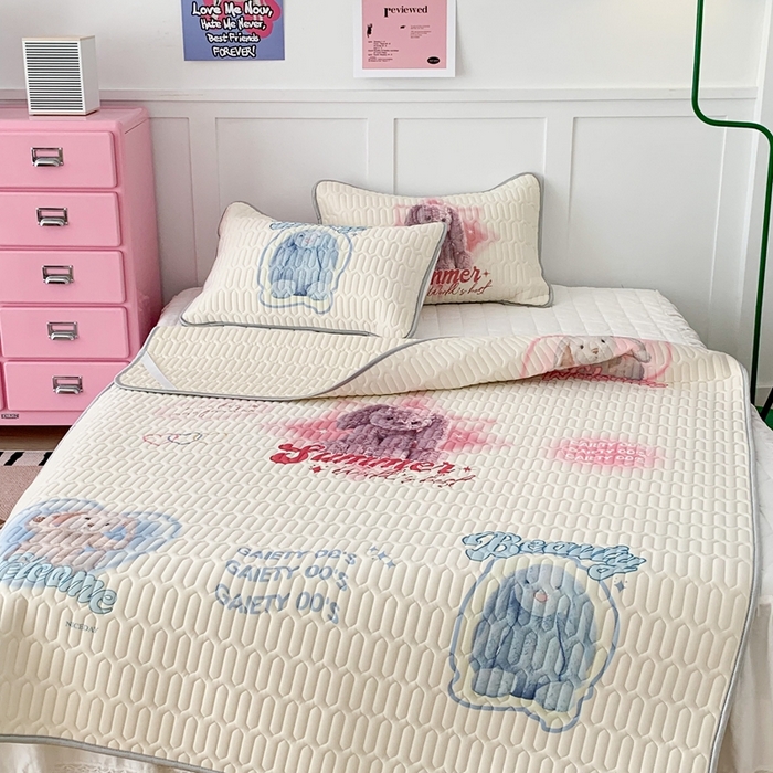 91家纺网 家纺一手货源 找家纺 昔可家纺2023新款ins创意风乳胶凉席 小小邦妮妮兔