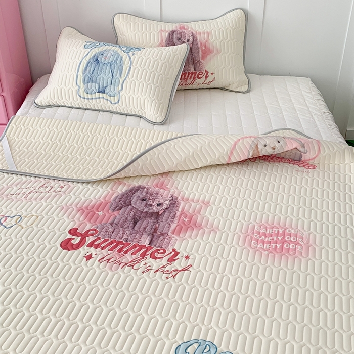 91家纺网 家纺一手货源 找家纺 昔可家纺2023新款ins创意风乳胶凉席 小小邦妮妮兔