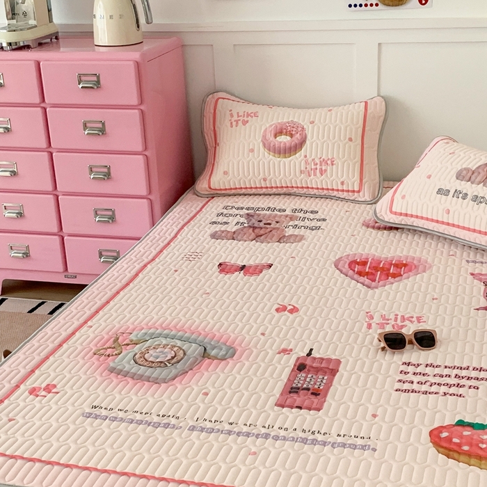 91家纺网 家纺一手货源 找家纺 昔可家纺2023新款ins创意风乳胶凉席 甜甜复古机