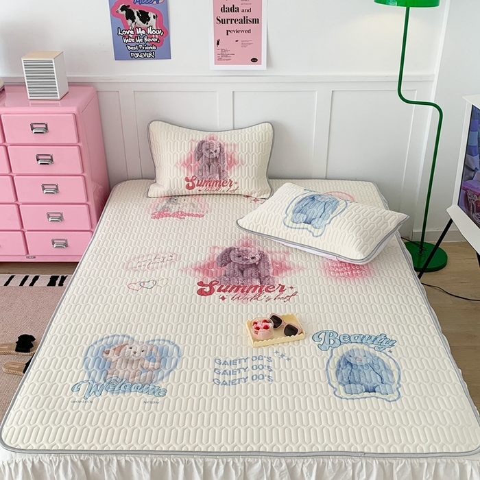 91家纺网 家纺一手货源 找家纺 昔可家纺2023新款ins创意风乳胶凉席 小小邦妮妮兔