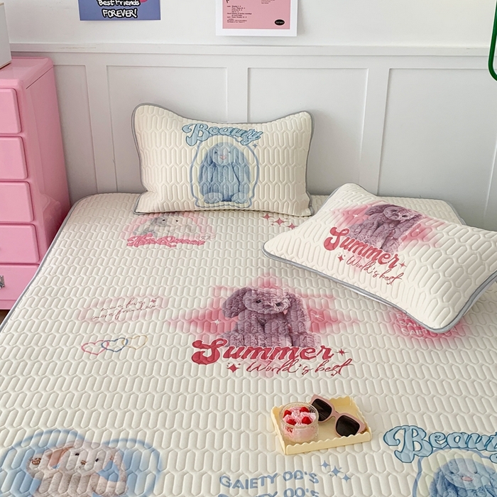 91家纺网 家纺一手货源 找家纺 昔可家纺2023新款ins创意风乳胶凉席 小小邦妮妮兔