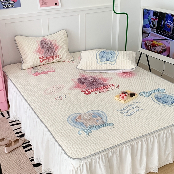 91家纺网 家纺一手货源 找家纺 昔可家纺2023新款ins创意风乳胶凉席 小小邦妮妮兔