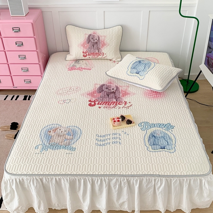 91家纺网 家纺一手货源 找家纺 昔可家纺2023新款ins创意风乳胶凉席 小小邦妮妮兔