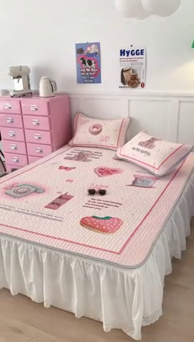 91家纺网 家纺一手货源 找家纺 昔可家纺2023新款ins创意风乳胶凉席 甜甜复古机